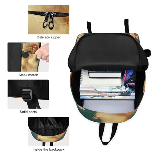 Backpack Lunch Box Set Large Capacity Travel Backpacks and Insulated Lunch Bag for Commute Hiking Picnic Meditating Capybara Print3
