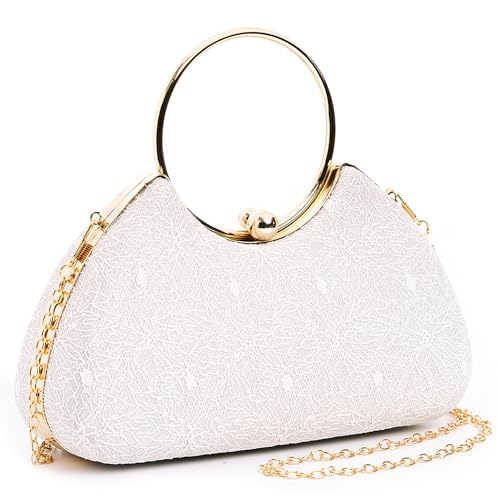 Image of INOVERA (LABEL) Hand Clutches for Women and Girls - Stylish Ladies Party Wedding Clutch Purse with Ring Handle and Chain Strap