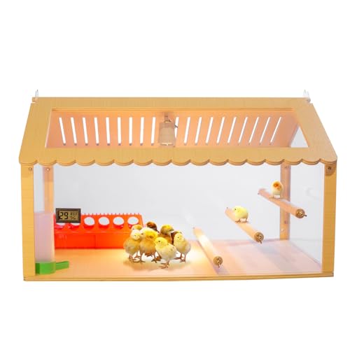 Intelligent Brooder Chicken Coop Suit 30-40 Newborns Chicks Birds Parakeet Incubators Breeding Heater Box Built-in 3 Layer Chicken Perch and Chicken Feeder