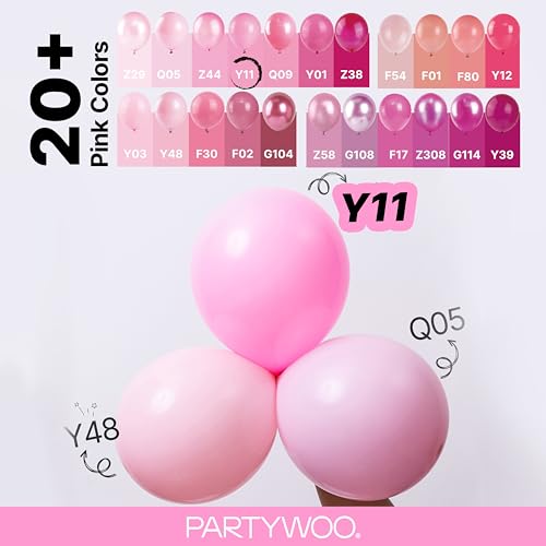 Image of PartyWoo Pink Balloons 100pcs Different Sizes of 36 18 12 10 5 Inch Matte Pink Balloon Arch Kit for Baby Shower Gender Reveal Princess Bachelorette Engagement Birthday Party Decorations Pink-Y11