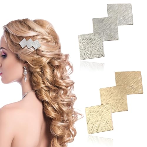 DESIGN ELEGANTE E RAFFINATO: Caratterizzato da un design geometrico squadrato minimalista e contemporaneo, questo mollette capelli donna eleganti emana una bellezza raffinata. Il rivestimento superficiale vanta una finitura lucida e brillante.