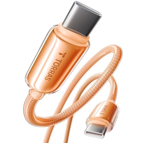 TORRAS USC C to USB C Cable (60W 4FT), Military Grade Tested USB C Charger Cable (Cosmic Orange) 4FT Orange