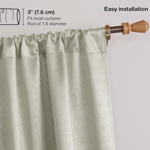 Image of HOMEMONDE 100% True Blackout Curtains 9 Feet Long Door - Set of 2 Curtains| Embossed Design | Light Block Thermal Insulated & Noise Reducing Top Style Rod Pocket Curtains (Off White, 108Inch)