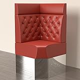 GGMMÖBEL Dallas | Gastro Eckbank | B:H 64 x 158 cm | Rot | Chesterfield | Kunstleder | Sitzhöhe: 78cm