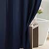 Navy Blue Waffle Shower Curtain: Heavy Duty Textured Fabric Shower Curtains for Bathroom - 256 GSM Water Repellent Washable Thick Polyester Cloth Bath Curtain - 72x72