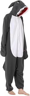 Tubarão Onesie adulto - Trajes de tubarão Pijama Onesie de tubarão - Pijamas de animais macios, saco de dormir de tubarão para adultos e crianças Hochei