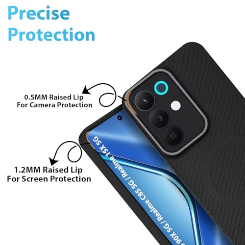 Image of LIRAMARK Rugged Carbon Fibre TPU Armor Silicone Back Cover Case for Realme Narzo 90X 5G / Realme C85 5G / Realme 15X 5G