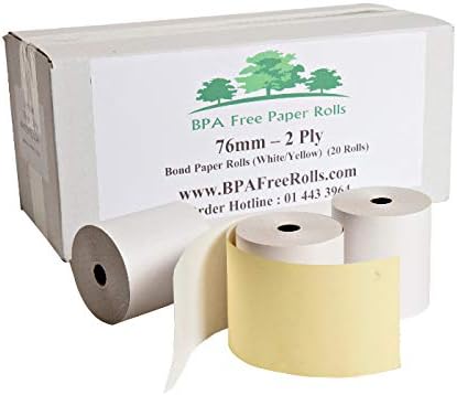 Epson M-119B 2 Ply Paper Rolls (20 Roll Box), 2 Ply Duplicate Till Rolls, 2 Ply Kitchen Printer Rolls,