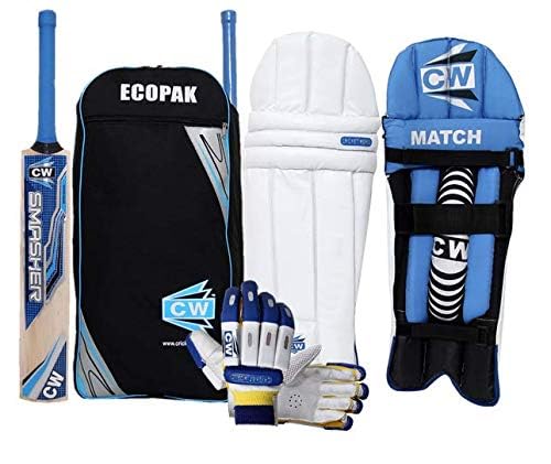 Image of CW Thunder Pro Cricket Kit for Boys & Youth Size Kashmir Willow Bat Sports Training Club & Match Quality Full Kit for Left Hand & Right Hand Sports Kit Set (3 for 5-7 Year Old, Right Hand)