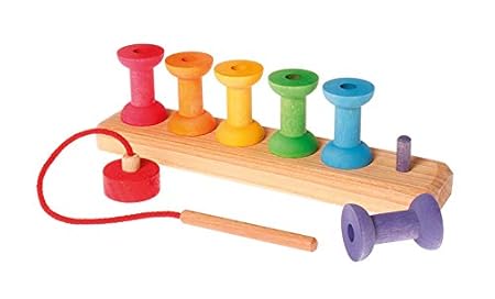 Grimm's Fädelspiel kleine Holzspulen