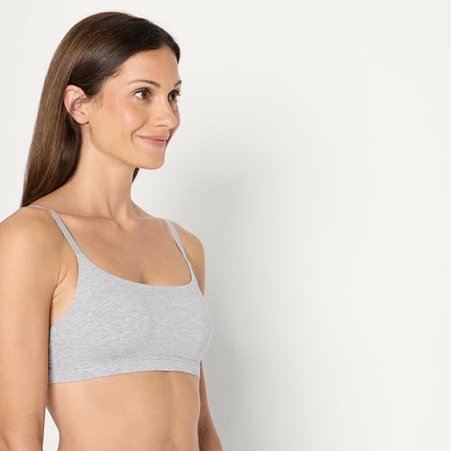 Image of Amazon Essentials Women's Cotton Jersey Scoop Bralette, Pack of 2