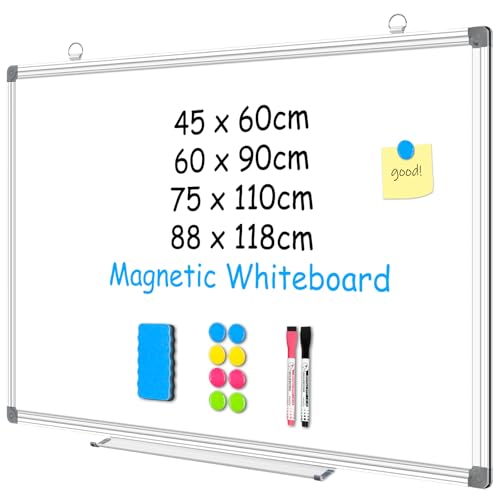 4 THOUGHT Magnetic Whiteboard 45 x 60 cm A2 White Board for Wall with 2 Markers Pens 8 Magnets and 1 Eraser Whiteboards Dry Erase Board for Home Kitchen Office School 450mm x 600mm 4 THOUGHT Magnetic Whiteboard 45 x 60 cm A2 White Board for Wall with 2 Markers Pens 8 Magnets and 1 Eraser Whiteboards Dry Erase Board for Home Kitchen Office School 450mm x 600mm