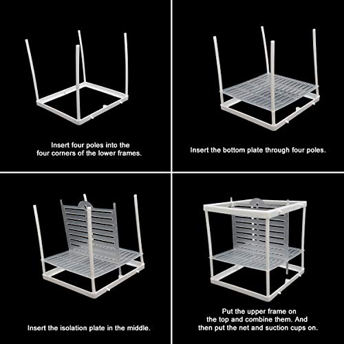 Senzeal Aquarium Fish Breeder Box Fish Fry Hatchery Incubator Net Nylon Isolation Mesh with 3pcs Pipette(Small) - Image 7