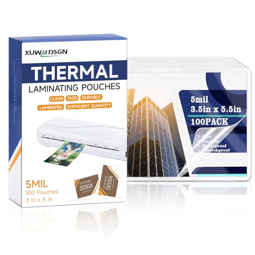 Image of 100 Pack 5mil 3 inchx5 inch Thermal Laminating Pouches Badge Laminate Pouches Clear Laminated Luggage Tags Laminator Pouches