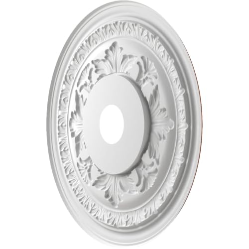Image of Ekena Millwork CMP22BABCO Baltimore Thermoformed PVC Ceiling Medallion (Fits Canopies up to 7 3 /4 inch), 22 inchOD x 3 1 /2 inchID x 1 inchP, Bright Coat Copper