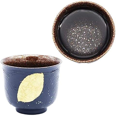 Kasyou Studio Urushi Kenko Glass Blue Moon(Gold) Japanese sake cup (Comes in a Gift Box), made in Japan shot glass whiskey glass soju glass luxury cup lacquerware cups glasses Cover