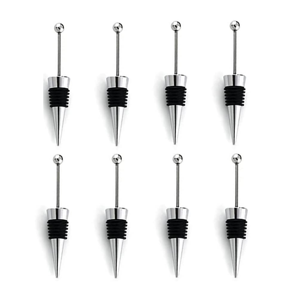 CTRLZS 8Pcs Wine Stoppers for Wine Bottles, Metal Wine Saver Beer Stopper, Reusable Wine Corks Silicone Wine Stopper