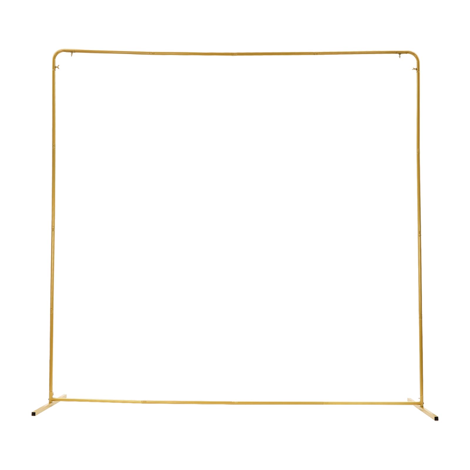 Stojak na kwiaty weselne, 2 x 2 x 0,5 m, kwadratowy łuk balonowy z pokryciem materiałowym, metalowy łuk balonowy na wesele, ceremonię, imprezę (złoty stojak + różowe obicie materiałowe)