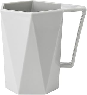 Taza De Pareja Taza negra geométrica de la taza simple con la botella de la personalidad Jugo de la leche Taza de café Tazas de té Tazas de agua Fácil de llevar Taza ( Color : Grey , Size : 301-400ml