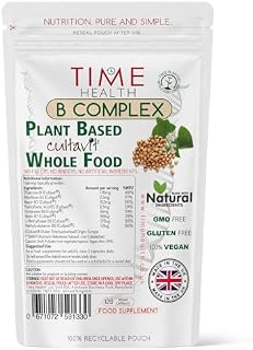 Vitamin B Complex - Whole Food & Plant-Derived - Natural, Non-Synthetic B Vitamins - Highly Bioavailable - Methylated B9 & B12 - Cultavit® - Zero Additives - UK Made - Pullulan (120 Capsule Pouch)