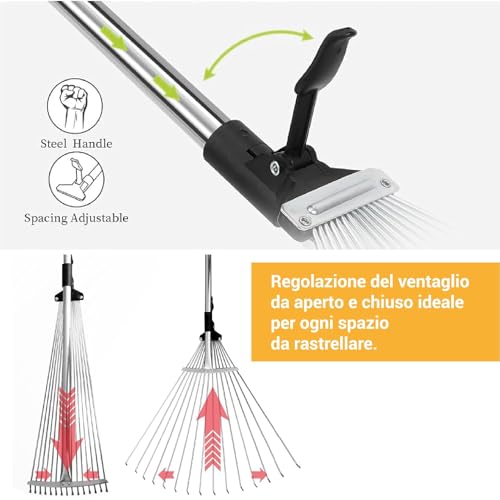 Crisalide Scopa Rastrello Regolabile in Acciaio