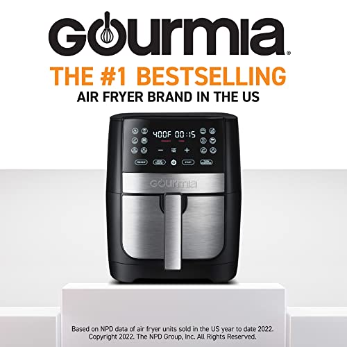Gourmia 8 Qt Digital Air Fryer GAF826 – XL Capacity with 12 One-Touch Presets, Nonstick Dishwasher Safe Basket, Oil-Free Cooking, ETL-Certified, Sleek Black Finish