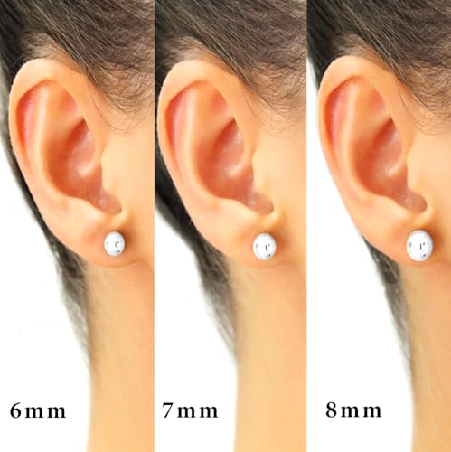 14K White Gold Ball Stud Earrings4