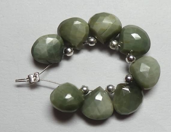 Perles œil de chat naturel cœur facetté 8mm pour créer vos bijoux de mariage