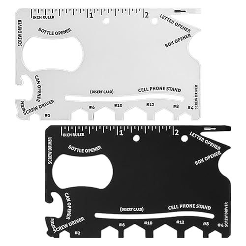 Multiherramienta De 2 Piezas, Herramienta Para Tarjetas De Acero Inoxidable, Minillave, Multiherramienta Para Exteriores, Abridor De Botellas, Herramienta De Bolsillo Multiusos