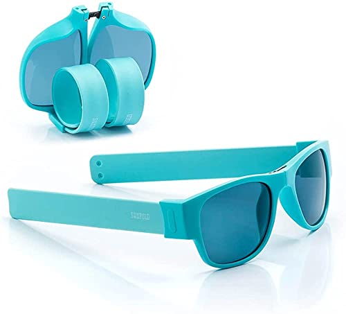 Sunfold Pastel Sonnenbrille, aufrollbar, Herren, Blau und Weiß, Einheitsgröße