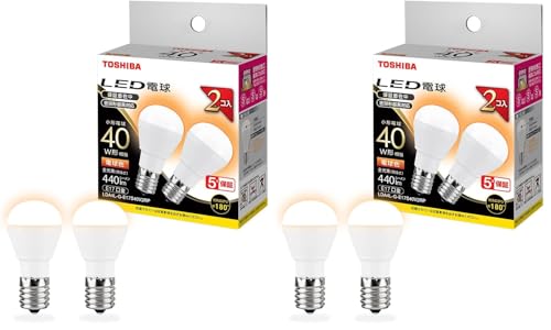 ����(TOSHIBA) LED�d�� 40W���� �L�z�� �d���F E17���� 2P �����Ή� LDA4L-G-E17S40V2RP (× 2)