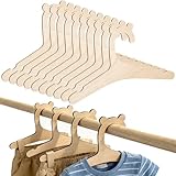 JJUNW 10 Stück Baby Kleiderbügel Aus Holz, Babykleiderbügel rutschfest Kinderkleiderbügel Für Kleidung Kleider Und Mäntel