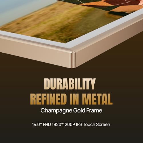 Image of ARZOPA Metal Digital Picture Frame 14 inch Free Cloud Storage No Subscription FHD IPS Anti-Glare Touchscreen Load Photos Videos from Phone Exquisite Decoration Ideal for Gifting - D14 Champagne Gold