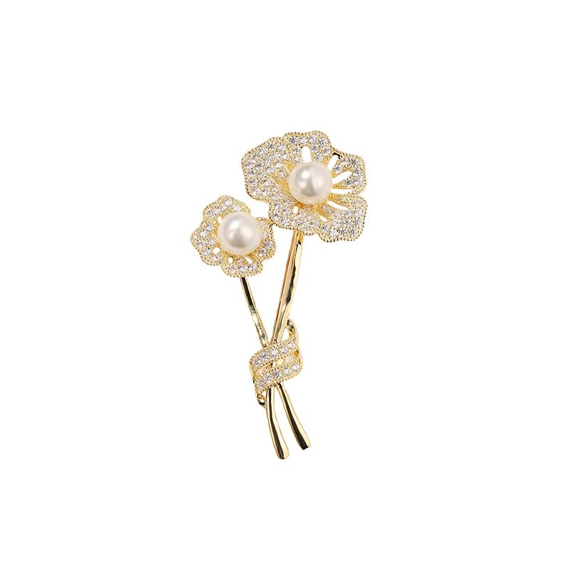 Spilla con perle gioielli per donne moda regalo di Natale moglie mamma fidanzata, anniversario compleanno gioielli raffinati regali per lei NO95521, metallo, perla