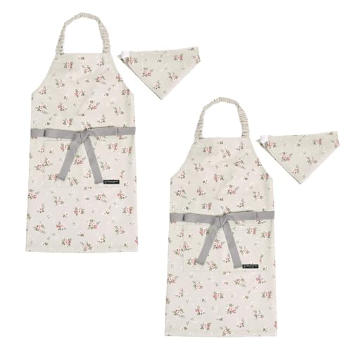 COLORFUL CANDY STYLE 子どもエプロン (100〜120cm) プティ・ブーケ 2枚セット 女の子 かわいい 子供用 子供 こども エプロン 三角巾 セット ゴム キッズエプロン おしゃれ 幼児 小学生 かわいい 小学校 N1253642