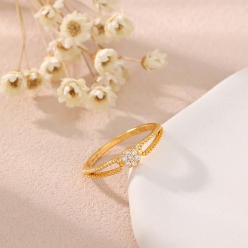 Bague empilable pavée argent bijoux faits à la main quotidiens