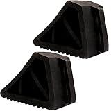 LADWA Heavy Duty Wheel Chocks 2-Pack - Solid Rubber Non-Slip Durable Black Wheel Chock for Car, Travel Trailers, RV, Truck, and ATV - All Weather Use (Black, 2 PC)