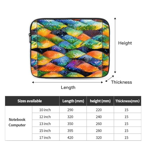 Rainbow Fish Scale Laptop Sleeve Case 12 Inch Suitable for Notebook Computer Tablet Traveling Carrying Simple Case4