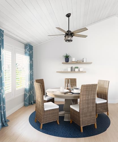 Hunter 52 inch Outdoor or Indoor Ceiling Fan with LED Lights and Remote Control - Bronze Ceiling Fan, Standard Mount, 5 Blades, For Patio, Porch, Garage, or Living Room - Coral Bay 59420, Noble Bronze - Image 2