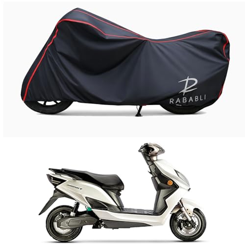 Image of Waterproof Bike Body Cover Compatible for | Evolet Derby | Taffeta Fabric, Red Piping Design, Bottom Elastic Fit | Dustproof, Sun UV & Rain Protection for All Bikes