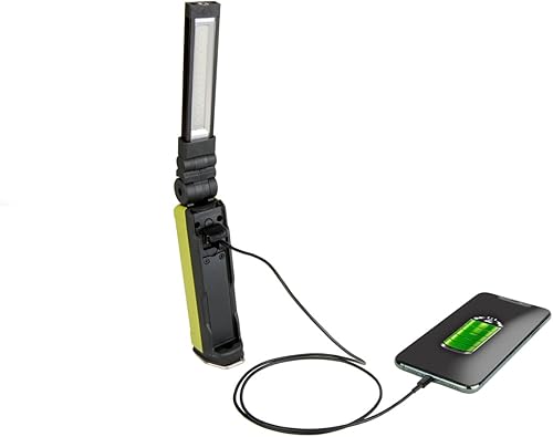 Miniatura 2 de POWERSMITH Luz de trabajo recargable plegable de 600 LM luz magnética con inundación, punto, modos UV y salida USB para carga de dispositivos