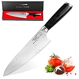 Aroma House OUTLET Chef Knife 8 Inch, Professional Meat Cutting Knife, German Carbon Stainless Steel for Kitchen With Pakkawood Handle, Practical Gift