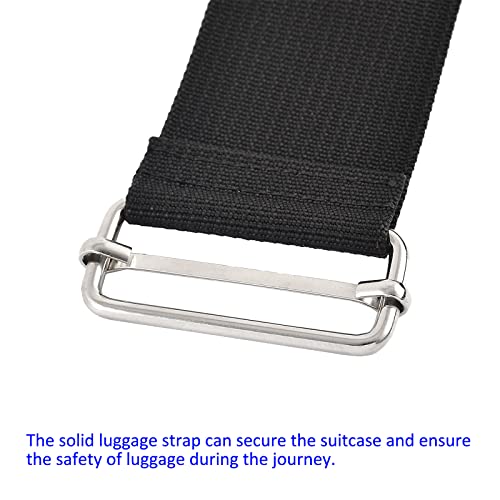 Image of M METERXITY Luggage Strap Suitcase Belt- Nylon Travel Adjustable Baggage Accessory with Metal Buckle, Apply to Suitcase (8.2 Feet, Black)