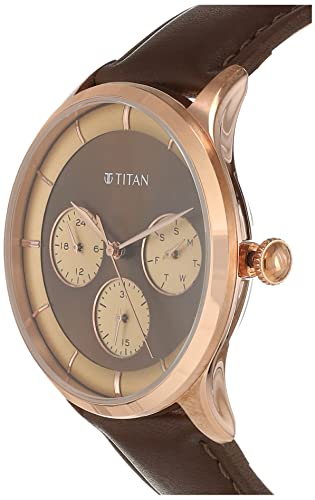 Titan Light Leathers Analog Brown Dial Men's Watch-90125WL01 - Image 2