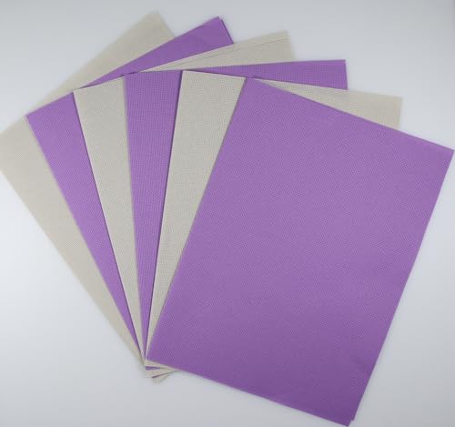 Image of KCS 4 /6 pc of 12 inch x 18 inch 30cmx45cm 16CT Counted Cotton Aida Cloth Cross Stitch Fabric (Pearl Grey+Lavender, 6 pc)