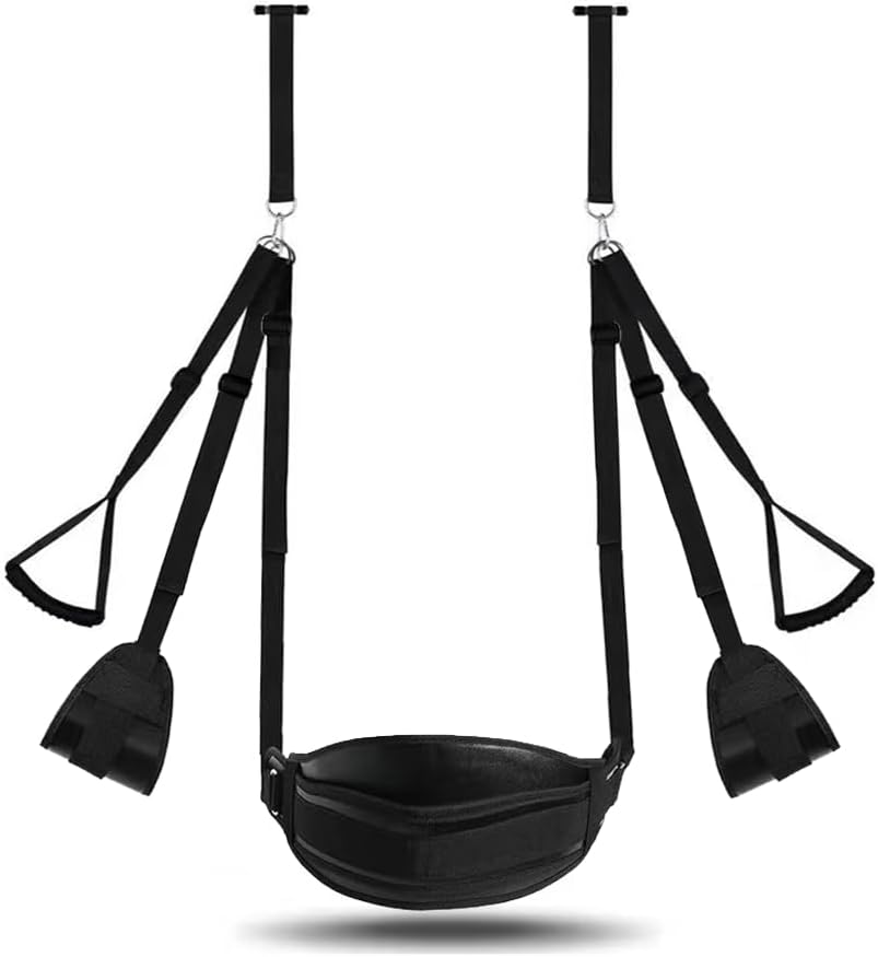 Sex Door Swings Sex Furniture Sex Bondage Third Generation Sex Swing Sex Door Restrainer 2-in-1 Value Combo Unlock More Creativity Can Hold Up to 300LBS Handcuffs Black.