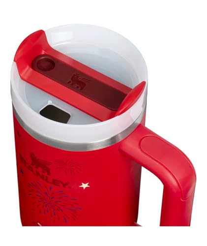 Image of STANLEY Quencher H2.0 Tumbler with Handle and Straw 30 oz | Flowstate 3-Position Lid | Cup Holder Compatible for Travel | Insulated Stainless Steel Cup | BPA-Free | Chili Red Fireworks
