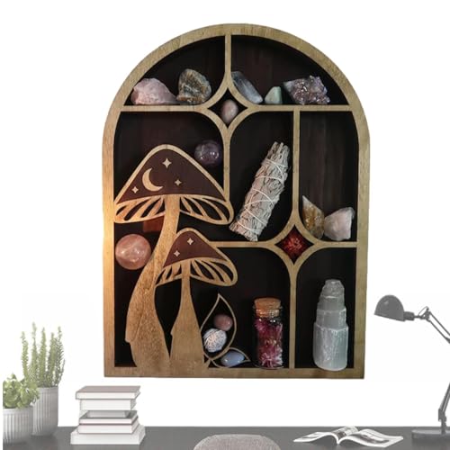 Soporte de Pared Tallado genérico - Bandeja Colgante Elegante Forma Curva Seta Astral, Accesorio para Dormitorio Elemento Espiritual | Decoración para casa Interior Boho Pieza Creativa Universo