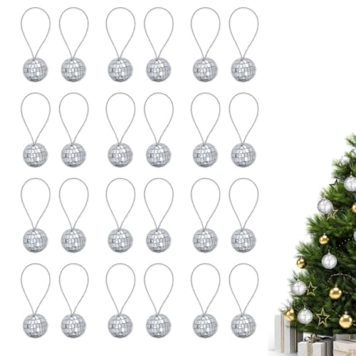 Armastuse 24 Pezzi Sfera specchiata,4 cm Palla da Discoteca da Appendere,bella e divertente, colore argento, da appendere, per feste, discoteca e Matrimonio