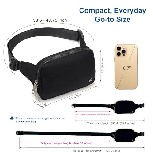 pander belt bag large 2l nylon fanny pack purse for women and men with adjustable strap